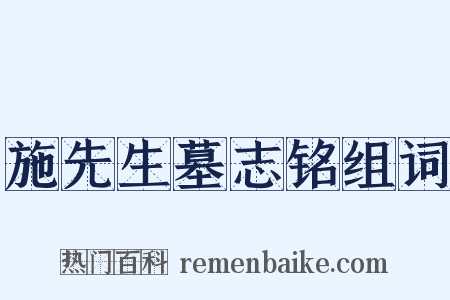 施先生墓志铭组词是什么意思的图片